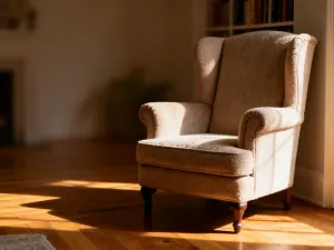 Przytulny pokój dziecięcy z zamontowaną huśtawką zawieszoną na solidnych hakach przy drewnianej belce stropowej.