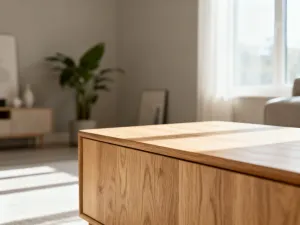 Ergonomiczne krzesło obrotowe przy minimalistycznym biurku w nowoczesnym domowym biurze.