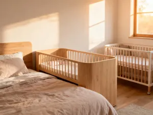 Klasyczny fotel uszak w przytulnym, nasłonecznionym salonie. Mebel o miękkiej tapicerce stoi w rogu jasnego wnętrza.