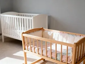 Przygotowane do montażu palety, wiertarka i miarka na warsztatowej podłodze przed budową leżaka ogrodowego.
